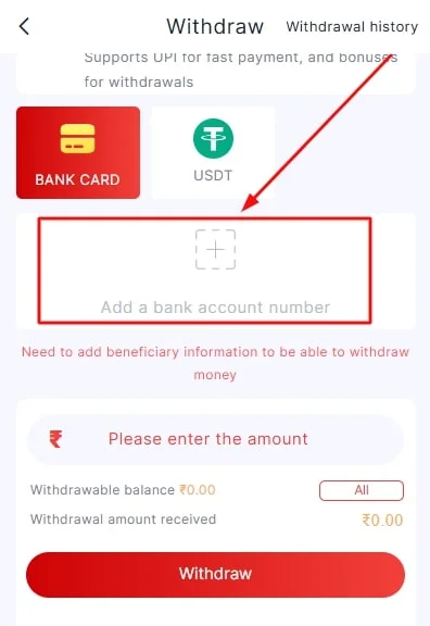 add bank account