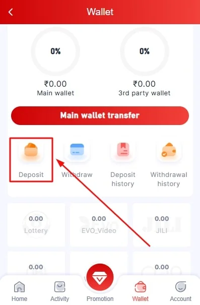 deposit option